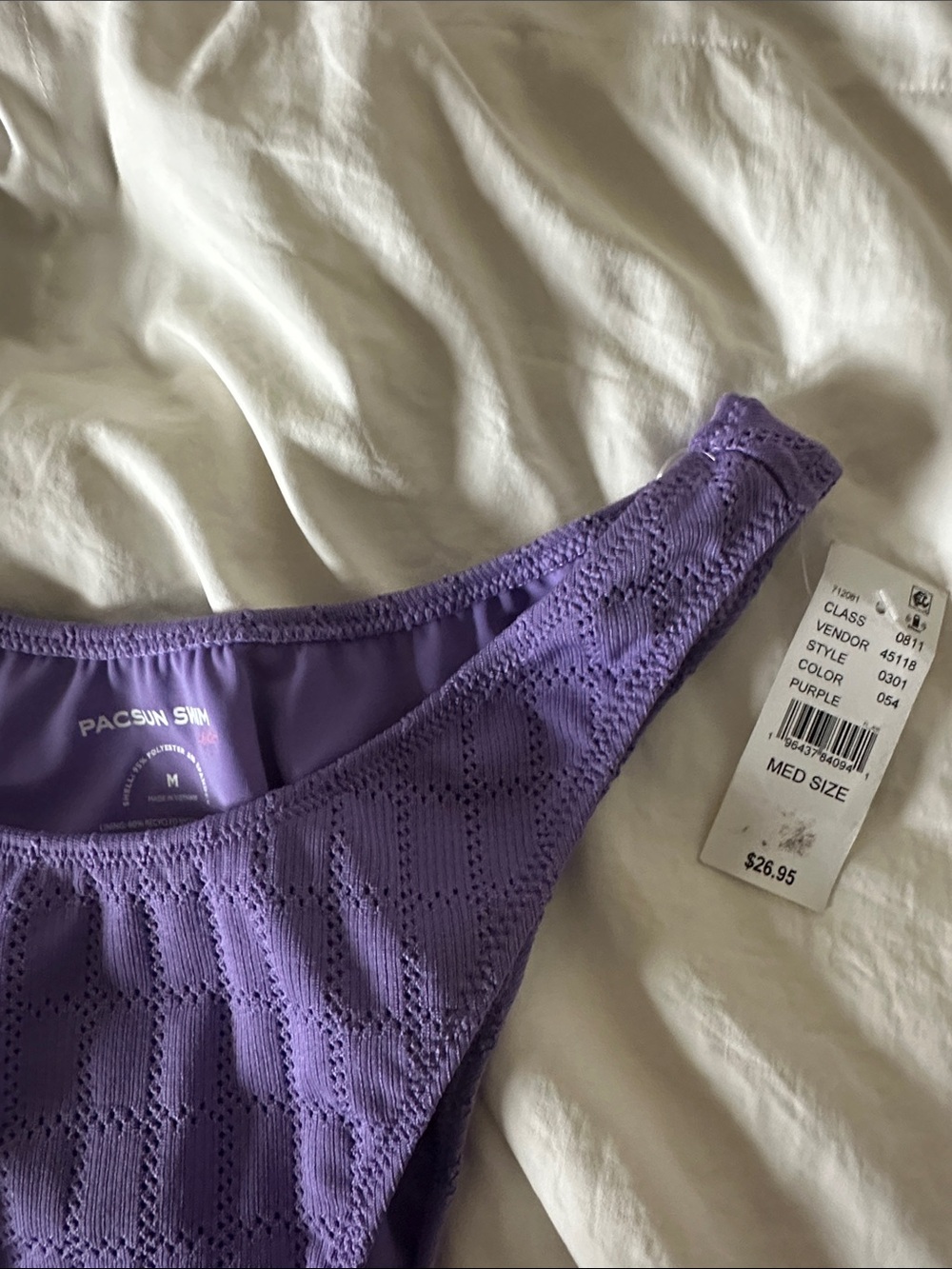 PacSun Purple High-Cut Bikini Bottom Medium - Picture 2 of 5